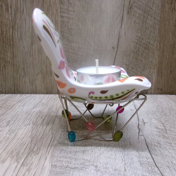 PartyLite Colorful Butterfly Chair Tealight Votive Candle Holder - Picture 2 of 6